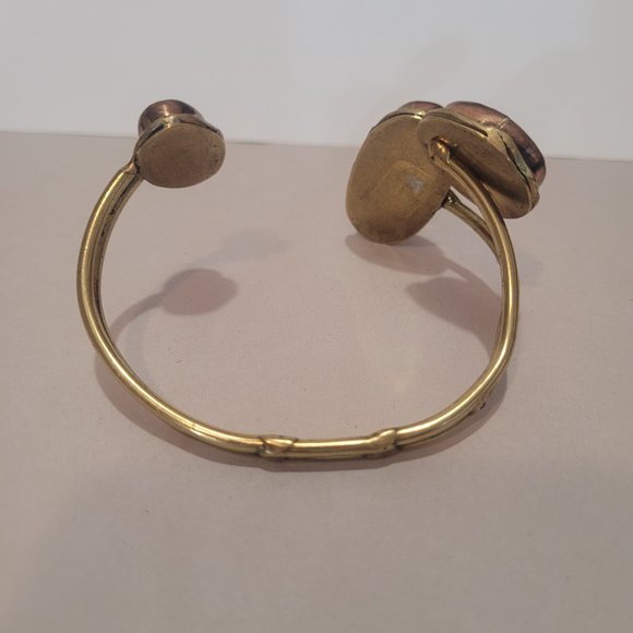BRASS & COPPER JEWELED CUFF BRACELET - Picture 5 of 5